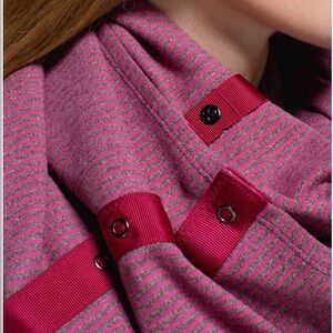 Lululemon Vinyasa Scarf *Rulu Hyper Stripe Heathered Bordeaux Drama Bumble Berry